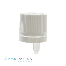   18mm garanciazáras fehér cseppentőbetétes műanyag kupak (folyadéküveghez)
