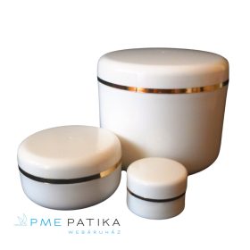 100ml PP fehér kozmetikai tégely+arany szegély