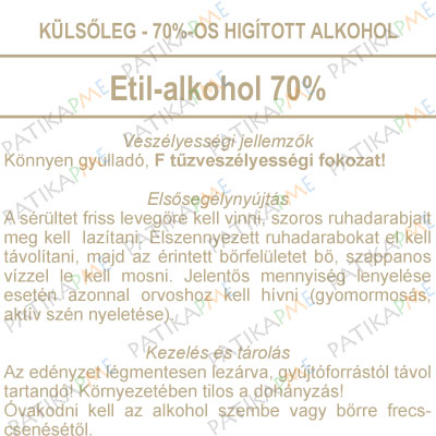 45*65mm Biztonságtechnikai címke - Etil-alkohol 70% 