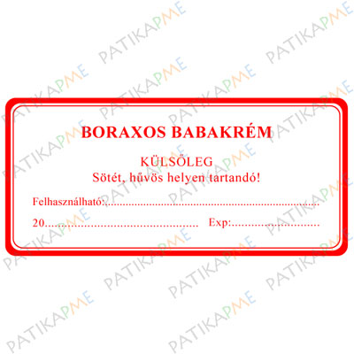 30*60mm Külsőleg-Boraxos Babakrém címke (1000db/tek)
