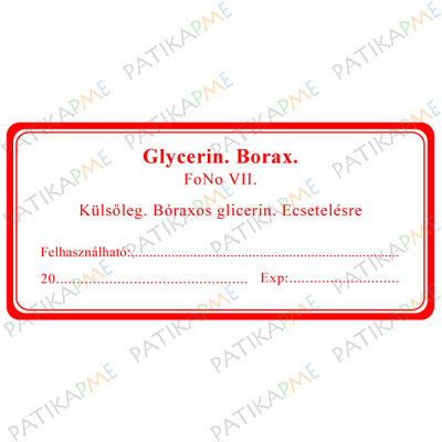 20*55mm Glycerinum boraxatum címke (1000db/tek)